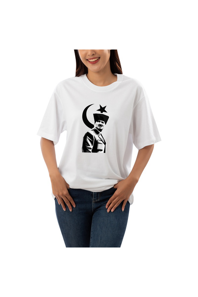 Atatürk Baskılı Oversize Unisex T-Shirt
