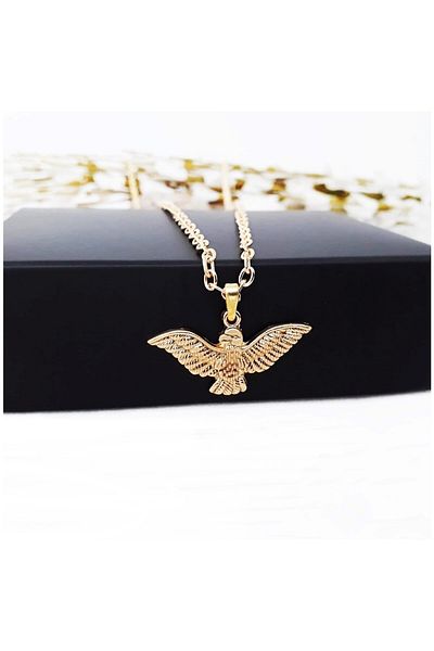 Bijustore Gold Color Albatross Bird Men's Necklace