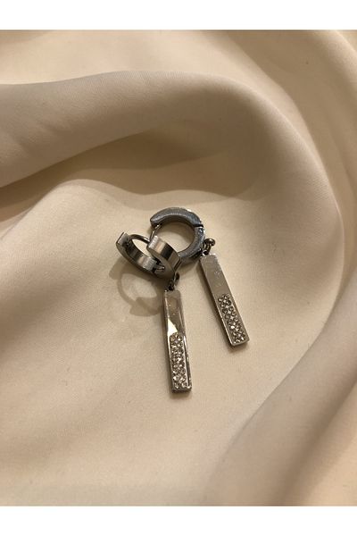 Venüs Accessory Elegant Line Model Steel Earrings