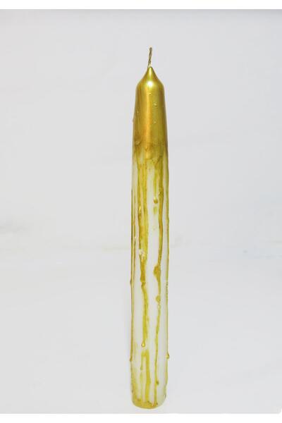 Missi Gold Akıtma Efektli 2x23 Cm Şamdan Mum