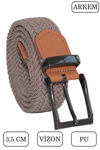 Arkem Premier Örgülü Elastik Kemer Kot, Jean, Şort Pantolonlar İçin Açık Vizo...