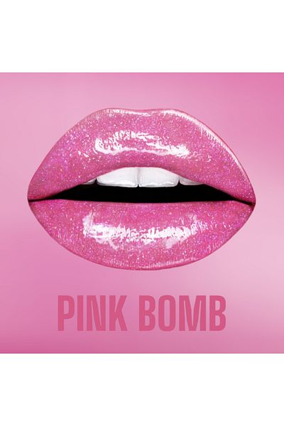 EDA LUXURY BEAUTY Pink Bomb Pink Glitter Lip Gloss Lipstick Vegan Shiny Volume Lipstick Diamond Shine Lip Gloss