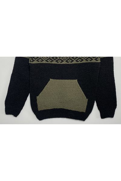 Nisrakids Pulover de tricotaj pentru copii - buzunar cangur, mânecă lungă și gât turnat