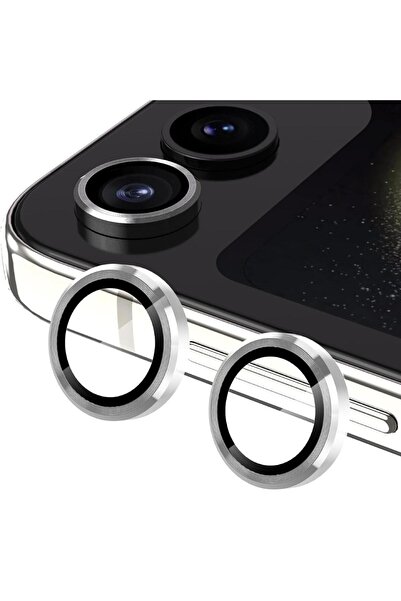NANOSPACE Samsung Galaxy Z Flip 5 İle Uyumlu Kamera Lensi Çizilmez Metal Temp...
