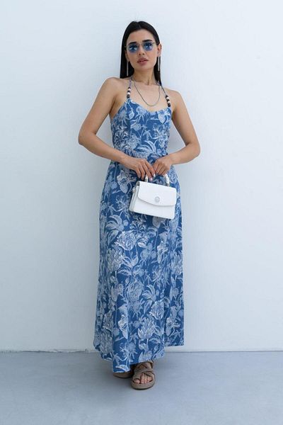 PRANGA Rochie de damă bleumarin cu model