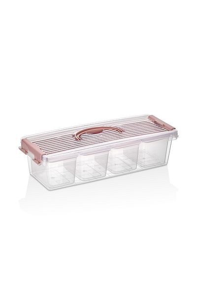 Minty Life 4-Piece Breakfast and Seasoning Organizer - 1 Outer Box 3.5 Lt, 4 Inner Boxes 500 ml