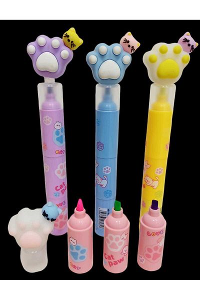sevgi kırtasiye Highlighter Pen 3 Colors in 1 Pen 1 Piece