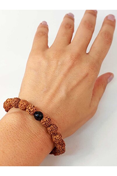 Yasamtohumu 8mm unisex zlatna obsidijska Sa kamenčićima rudrakša narukvica