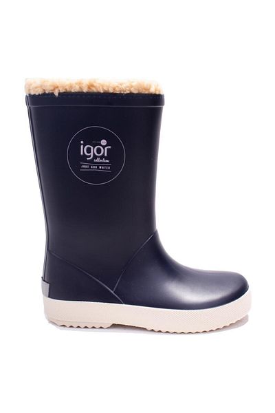 IGOR Igor W10207 Splash Nautico Borreguito Navy Blue Orthopedic Furry Boy Rain Boots