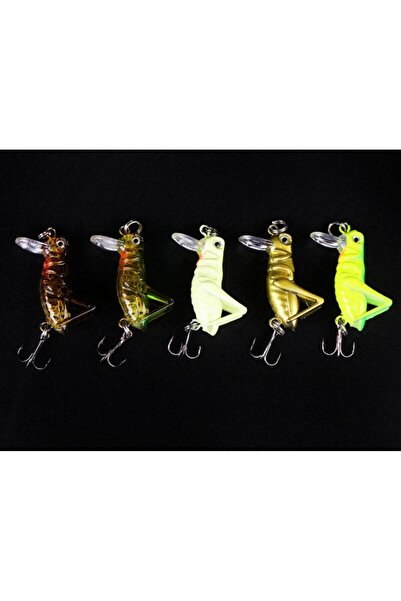 Profisher 5 Renk Set 1 Kanca Sahte Yem 3 gr 4 Cm Grasshopper