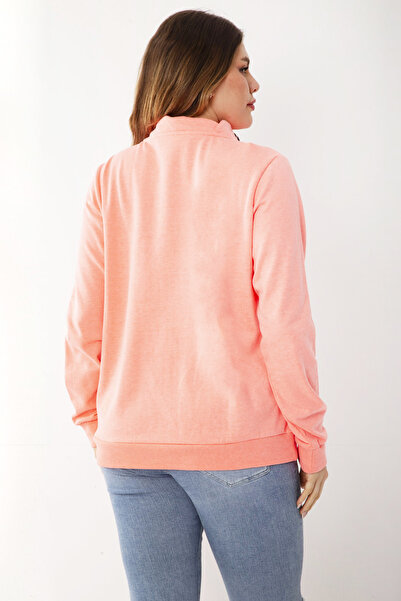 Şans Γυναικείο φούτερ μεγάλου μεγέθους από φωσφορικό γιακά με κορδέλα εσωτερικά 65N37211