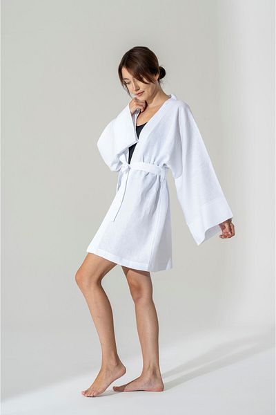 BEJ DOKU LINEN KIMONO / PAREO