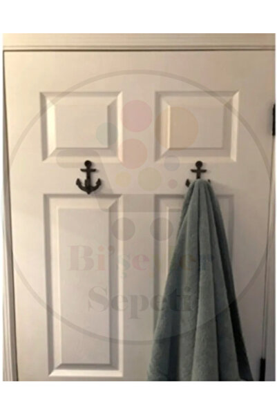 Bi'şeyler Sepeti 2'li Kapı Arkası Askılık - Askılık Set - Gemici Çapa Dekoratif