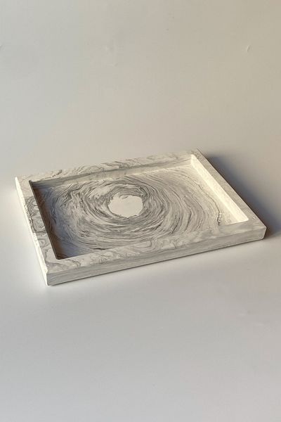 sin istanbul Rectangular Decorative Plate Marble Pattern