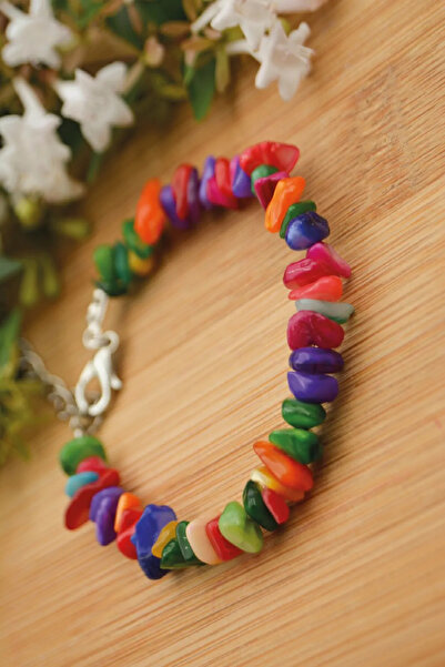 NehirTaş سوار من الحجر الطبيعي المكسور من اللؤلؤ الملون المعتمد