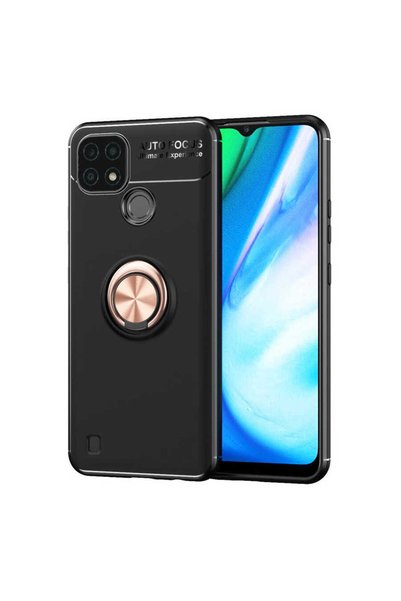 GRABONO Case for Realme C25 Tpu Silicone with Ring and Magnetic Car Holder