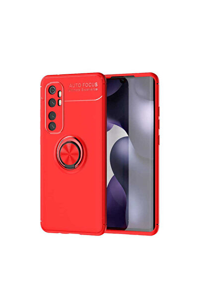 GRABONO Xiaomi Mi Note 10 Lite Kılıf Yüzüklü ve Manyetik Araç Tutuculu TPU Si...