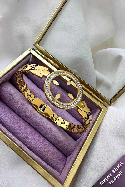 The Collection Tarnish Stainless Steel Quarter Clamp Bracelet Barley Broad Bean Quarter Bracelet