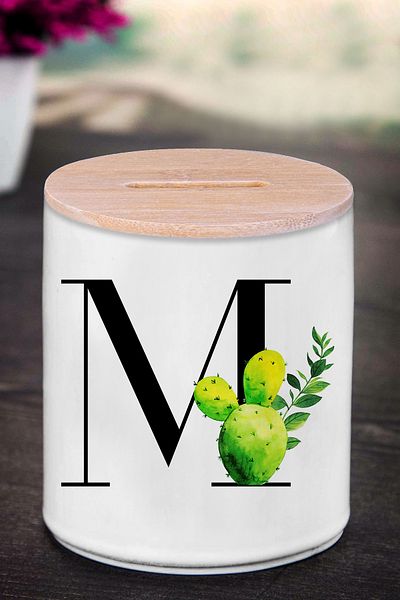 Bytwo Κουμπαράς με γράμμα M (ΚΕΡΑΜΙΚΟ) - Kak M - K169