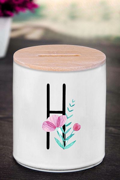 bymat Κουμπαράς με γράμμα H (ΚΕΡΑΜΙΚΟ) - Thin H - K12