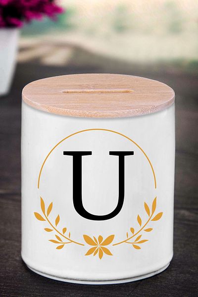 Bytwo Κουμπαράς με γράμμα U (ΚΕΡΑΜΙΚΟ) - Crown U - K147