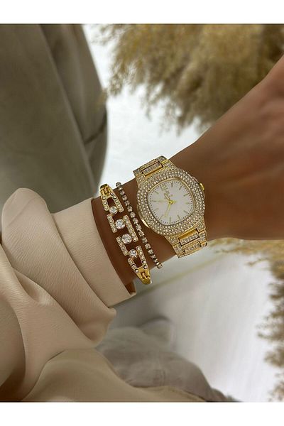 Has Stoned Yellow Women's Watch