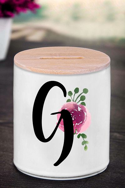 Bytwo Κουμπαράς με γράμμα G (ΚΕΡΑΜΙΚΟ) - Floral G - K235