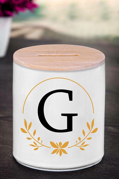 bymat Κουμπαράς με γράμμα G (ΚΕΡΑΜΙΚΟ) - Crown G - K133