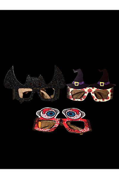 Happyland Halloween Wooden 3-Piece Party Glasses Without Glass Model 3 Pieces Halloween Glasses
