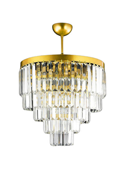 Birsen Aydınlatma Nilsa Gold 40x40 Cm'Lik Kristal Taşlı Lüks Avize - Yatak Odası - Salon - Mutfak - Hol