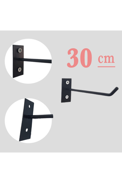 GRİDEKOR 10 قطع 30 سم خطاف أسود مثبت على الحائط واللوح، شماعة خطافية مثبتة، م...