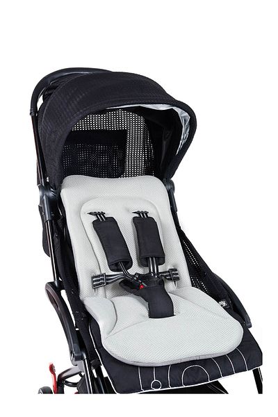 ubeybi Stroller and Baby Car Seat Cushion 3d - 100% Cotton Baby Stroller Cushion-grey