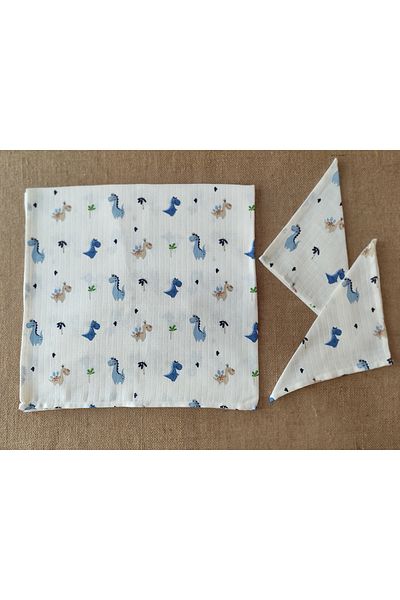 Alpıno MUSLIN BLANKET MUSLIN BLANKET ALPINOBABY 100% COTTON (85 cm * 85 cm) + 2 handkerchiefs