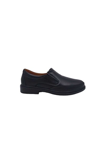 Zerhan 608 Men's Black Genuine Leather Daily Use Shoes