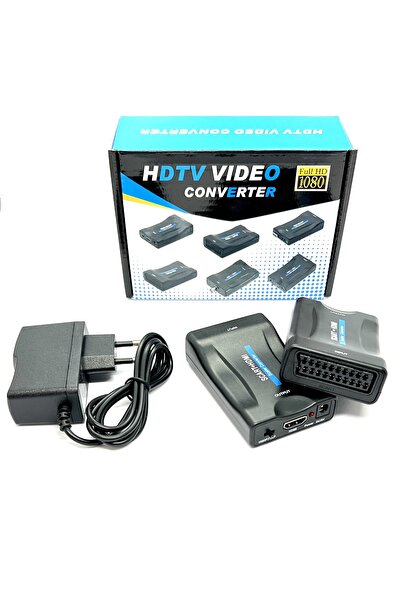 boblov SCART HDMI Kompozit Video Dönüştürücü + Ses Scart to Hdmi Çevirici Adaptörlü PAL/NTSC / SECAM