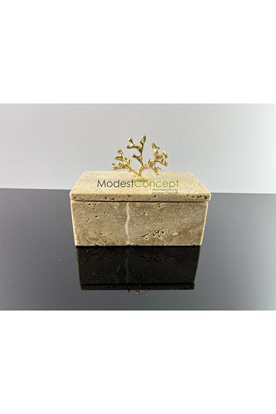 Modestmar Natural Travertine Marble Bowl, Marble Jewelry, Organizer, Decorative Bowl