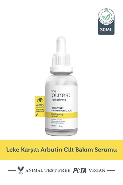 Purest The Purest Solutions Leke Karşıtı Arbutin Cilt Bakım Serumu 30 Ml (arbutin %2 + Hyaluronic Acid)
