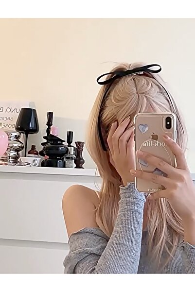 Accessories Siyah saten fiyonk kurdele pens toka