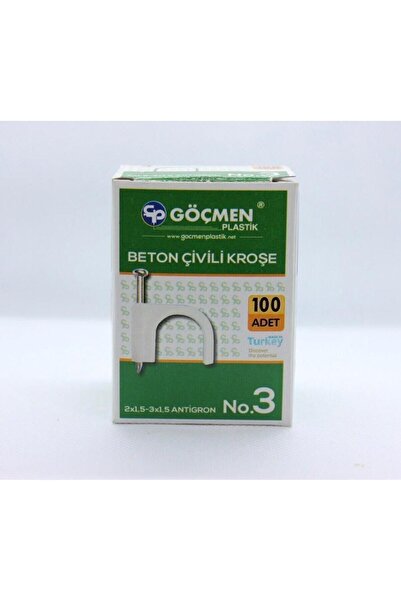 Göçmen Plastik Beton Çivili Kroşe No:3 100 Adet