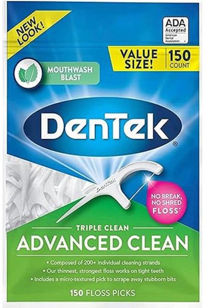 DENTEK Triple Advanced Clean Fluoride and Mint Dental Floss 150 pcs