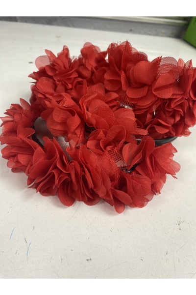 SavBrand Κομψό σετ κορώνας παράνυμφων 10 τεμαχίων με κόκκινα λουλούδια λέιζερ