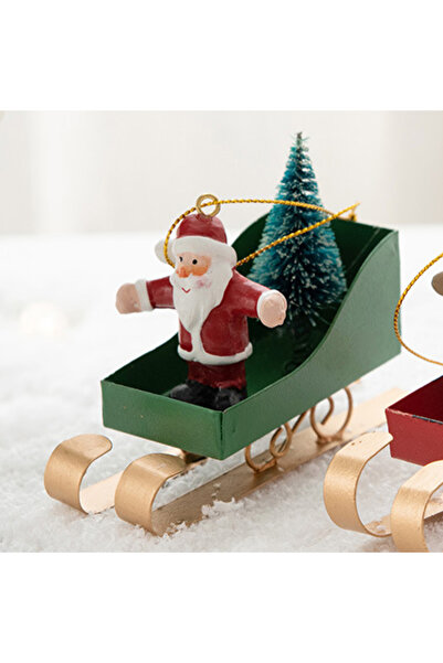 mutlu adım 1 x 11x7 см метална украса за елха „Дядо Коледа в шейна“