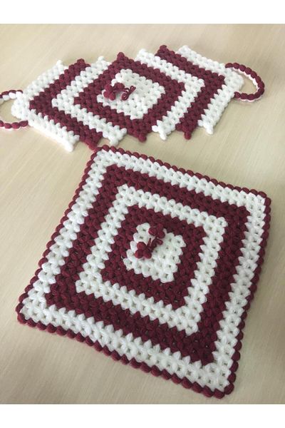 Papatyam 2-Piece Hand Knitted Dowry Washcloth Set 2-Piece Washcloth Set/Bridal Dowry Bundle/Bath Washcloth/Shower/Handcrafted Washcloth
