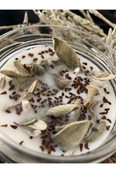 Daphne Candles Aksesuar Arınma Nazar Ve Bereket Ritüel Mum Adaçayı Ve Üzerlik Tohumu %100 Vegan Soya Mum