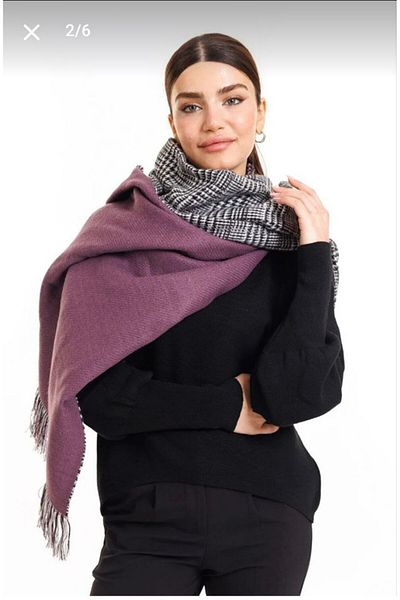 Nilbutik 70x190cm Winter Shoulder Shawl - Double Sided Plaid Wool