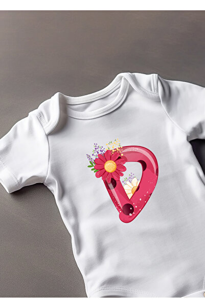 Lotus Baby بدلة أطفال بأكمام قصيرة مصنوعة من القطن بنسبة 100% بتصميم حرف D
