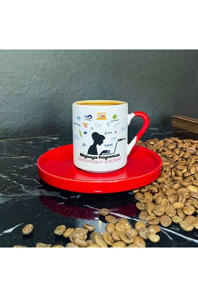 Hediyelen Computer Programmer Red Turkish Coffee Cup
