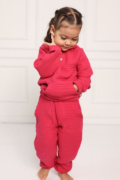 Cuckoo Cotton Children's Tracksuit Set 4 Layers Muslin Fabric