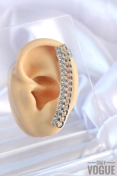 Only Vogue 2 Years Warranty Certificated Steel Zircon Stone Cartilage Earrings