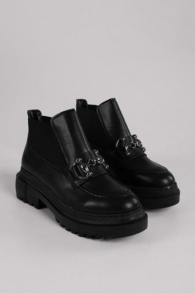 Shoeberry Дамски черни ботуши с катарама Tastor Loafer Black Skin